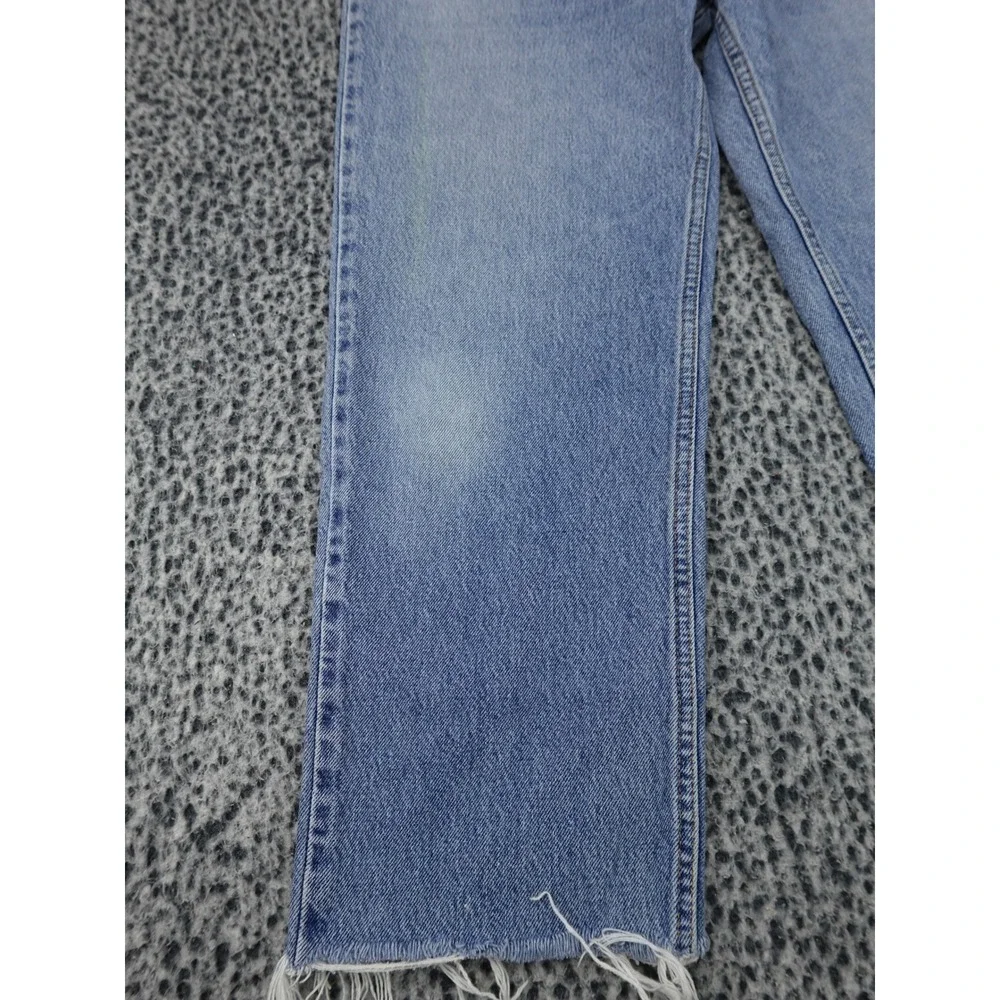 Levis 540 Relaxed‎ Fit Jeans Mens 34x26 Light Blue Raw Hem Cropped Denim